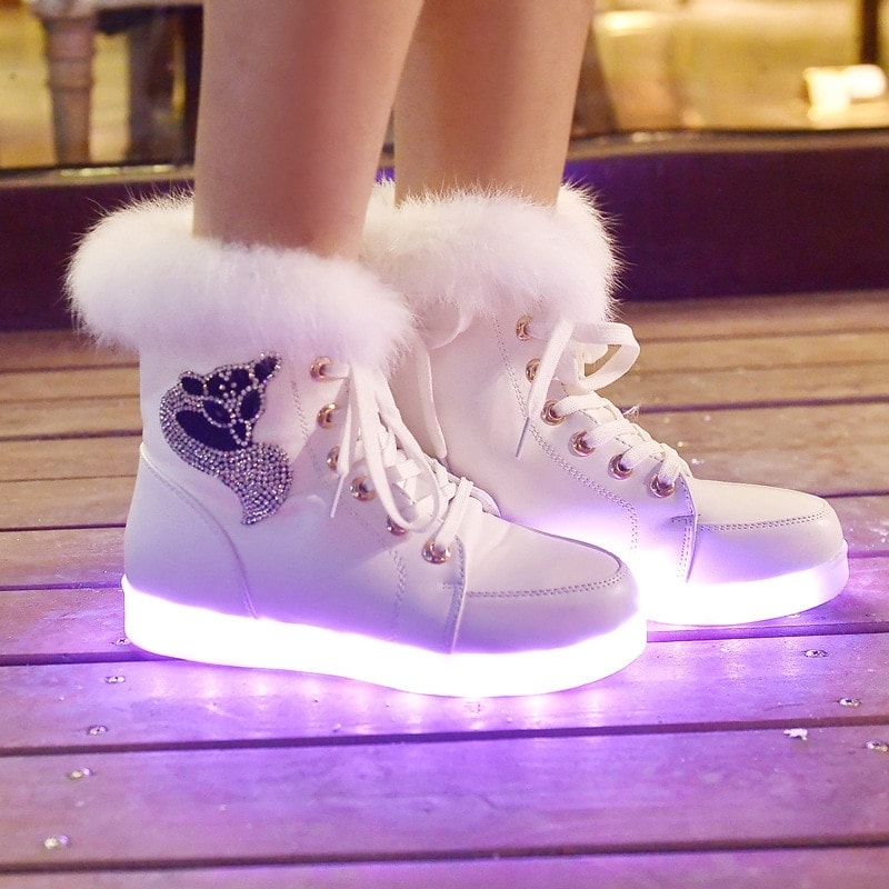 LED Light Fluffy Boots