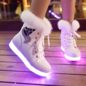 LED-ljus Fluffy Boots Boots kawaii