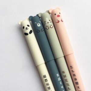 Kawaii Pig Bear Cat Mouse Wymazywalny długopis żelowy 4 szt. Niedźwiedź kawaii