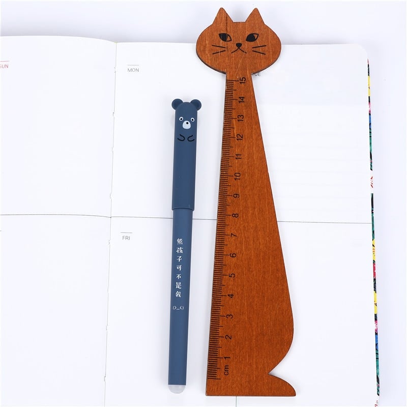 Operitacx Bolígrafos borrables de 8 piezas Kawaii de dibujos animados de  gato, cerdo, oso, tinta borrable, bolígrafos con recambios para papelería