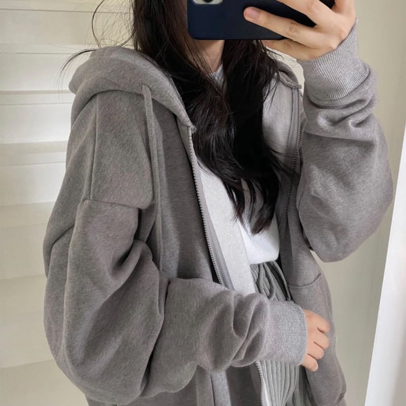 Hoodie Women Harajuku Streetwear Kawaii Oversized Zip Sweatshirt Clothing  Korean Style Long Sleeve Top Sweatshirts Vintage (Color : 1, Size : M) :  : Clothing, Shoes & Accessories