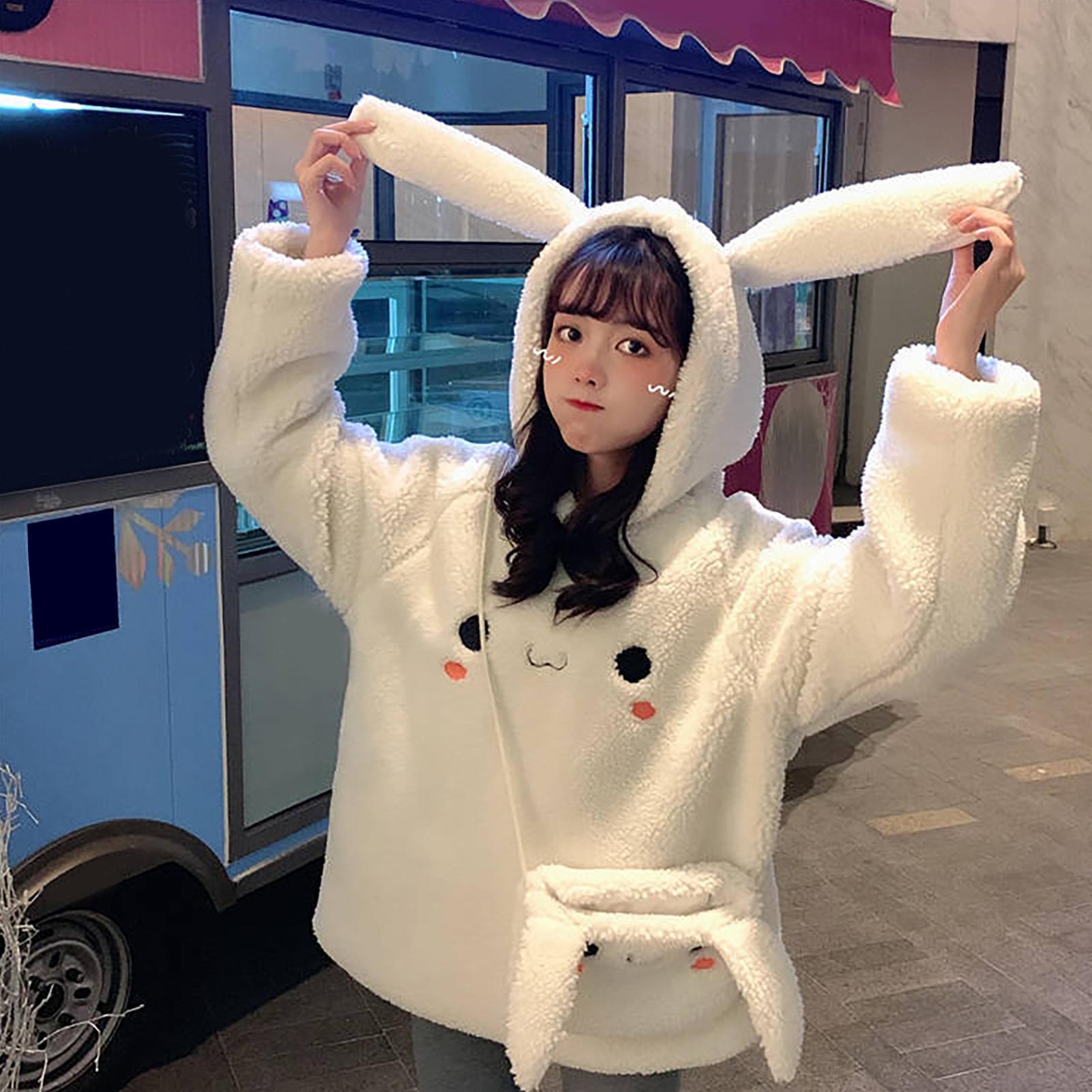 Coreano Cute Rabbit Malha Tops - Kawaii Fashion Shop  Lindas roupas  asiáticas japonesas Harajuku fofas da moda Kawaii