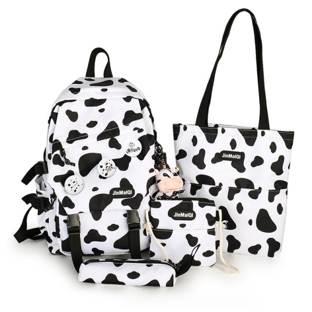 Conjunto de mochilas escolares para vacas leiteiras/4 unidades Conjunto de mochilas escolares para vacas leiteiras/4 unidades