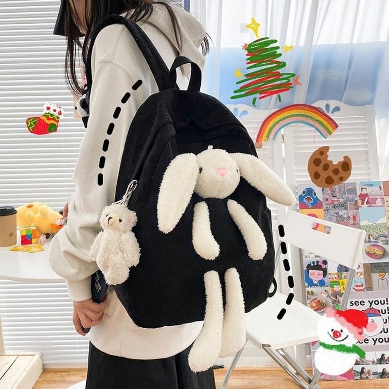 Cute Big Bunny Backpack Bag Fairy Kei Harajuku Plush