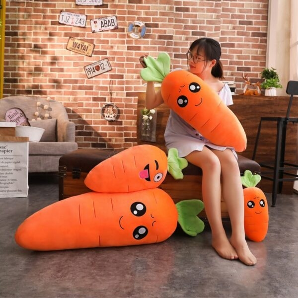 Brinquedo de pelúcia de cenoura sorriso de desenho animado Cenoura kawaii