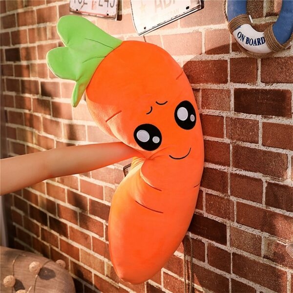 Juguete de peluche de zanahoria con sonrisa de dibujos animados zanahoria kawaii