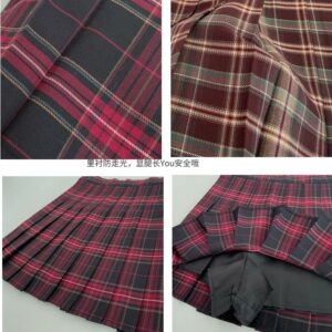 Trajes de falda a cuadros rojos vintage Trajes de falda kawaii