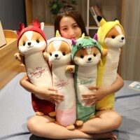 Eichhörnchen-Plüschspielzeug mit langem Kissen Kissen kawaii