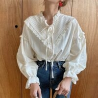 Vintage holle Koreaanse blouses Holle kawaii