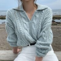 Suéter retrô doce combinado kawaii