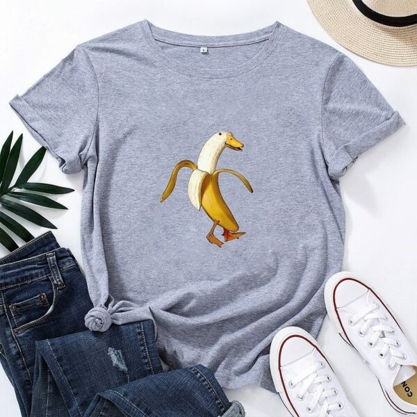 카와이 바나나 덕 티셔츠 바나나 오리 귀엽다