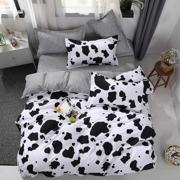 Set letto stampato mucca da latte Kawaii Completo letto kawaii