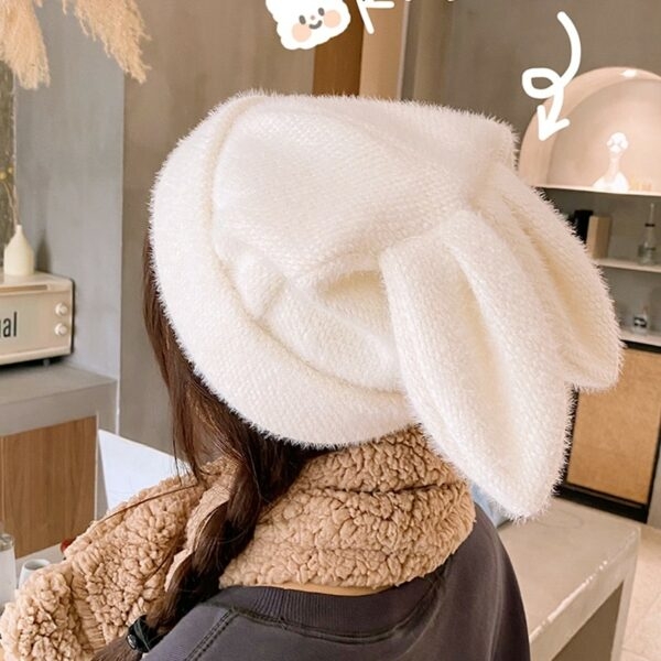 Chapeau oreilles de lapin blanc Kawaii Bonnet bonnet kawaii