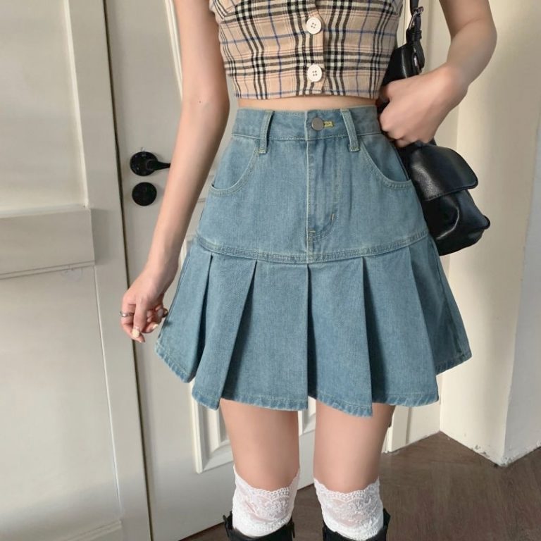 Harajuku Casual Denim Mini Skirt - Kawaii Fashion Shop | Cute Asian ...