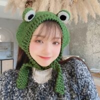 Kawaii Cute Knitted Frog Hat Beanie Cap kawaii