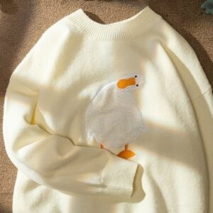 Suéter de pato estilo coreano Kawaii Pato kawaii