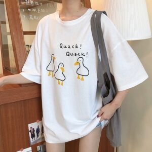 Camisetas de pato de desenho animado Kawaii Kawaii de desenho animado