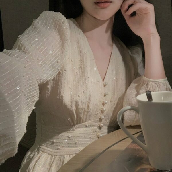 한국 빈티지 슬림 드레스 한국어 귀엽다