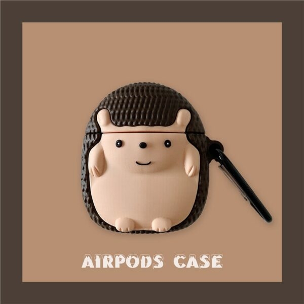 Airpods-Hülle mit 3D-Cartoon-Igelmotiv Cartoon-Kawaii
