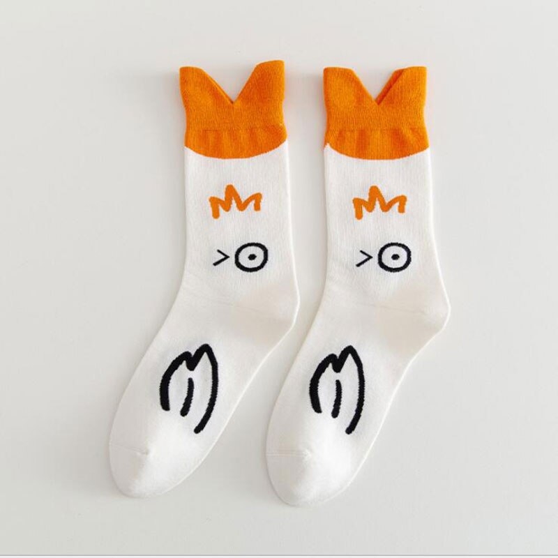 Comprar Calcetines divertidos de mujer con dibujos animados, calcetines  cortos de algodón encantadores, moda Harajuku liso, calcetines bonitos  Retro japoneses Kawaii