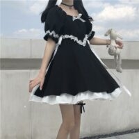 Vestido niña lolita negro muñecas kawaii