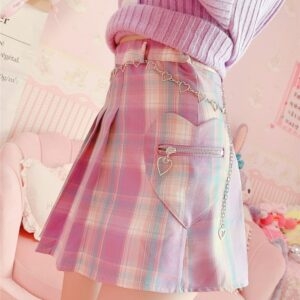 Lolita Plaid Mini Pleated Skirt Lolita kawaii