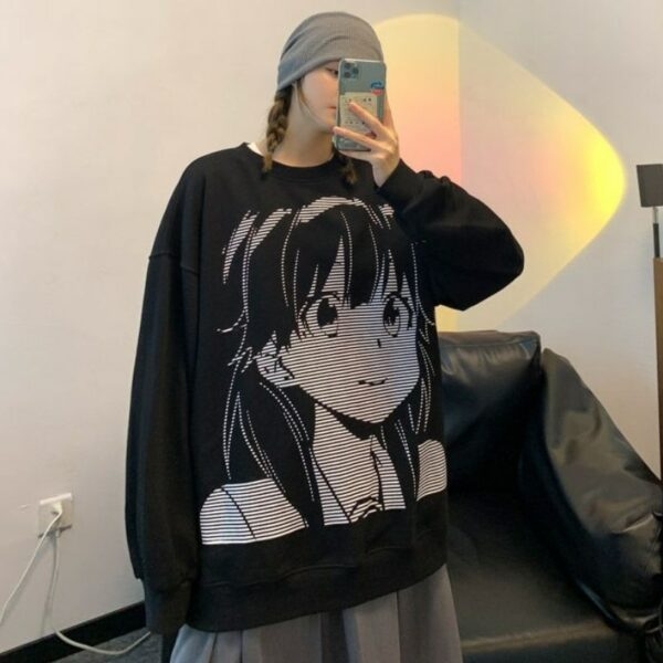 Sweatshirts mit Harajuku-Anime-Print Harajuku-Kawaii