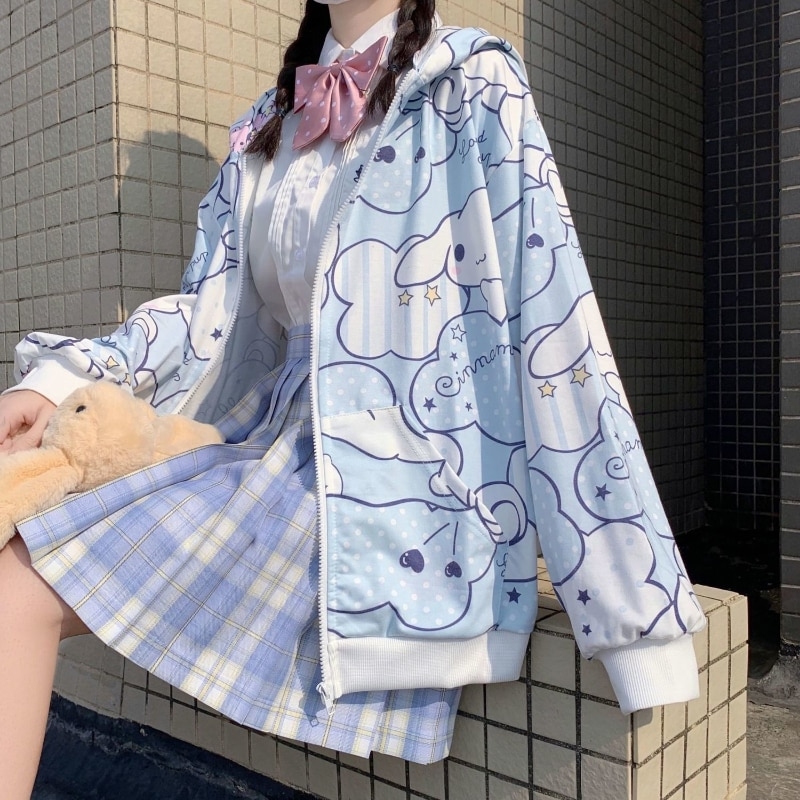 Sudadera con capucha de anime de dibujos animados kawaii