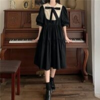 Elegant vintage puffärmsklänning Elegant kawaii