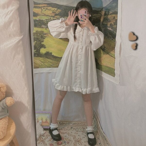 Kawaii Lolita süßes weißes Kleid 3