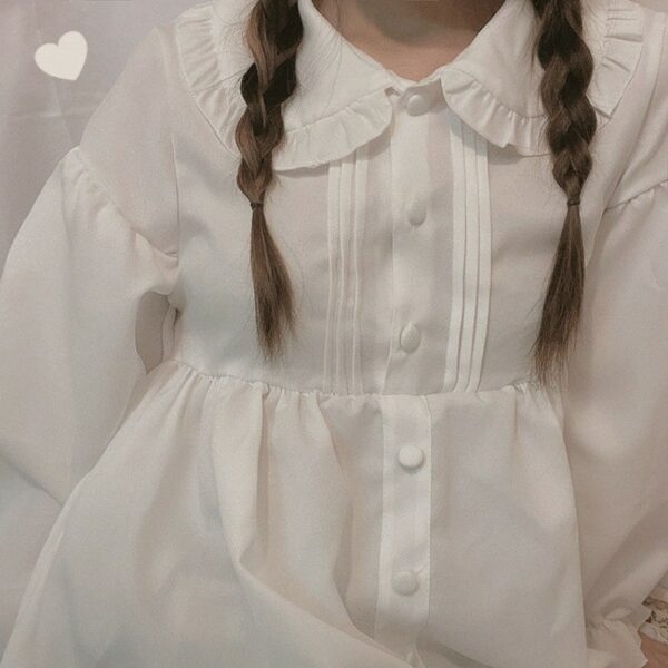 かわいいロリータ甘い白いドレス