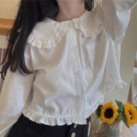 Kawaii Lolita wit shirt met lange mouwen Lolita kawaii