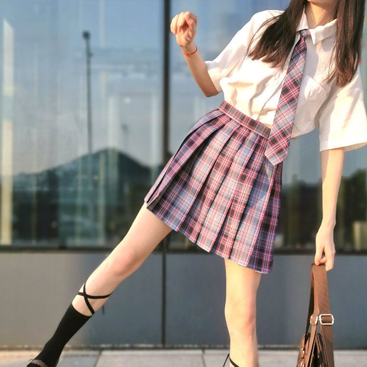 Purple Jk Plaid Mini Skirt - Kawaii Fashion Shop | Cute Asian Japanese ...