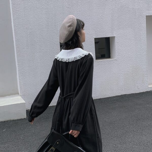 Готическое черное матросское платье Готический каваи