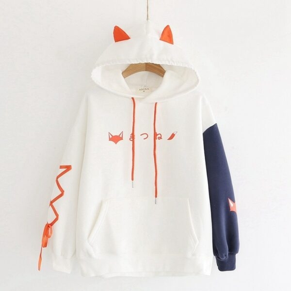 Harajuku Cute Fox Print Sweatshirts Fox kawaii