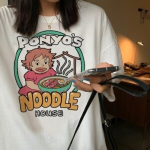T-shirt chat nouilles Harajuku Harajuku kawaii