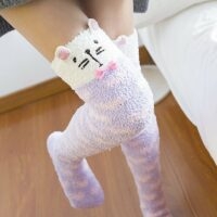 Lindas meias japonesas Mori Girl até a coxa Kawaii fofo