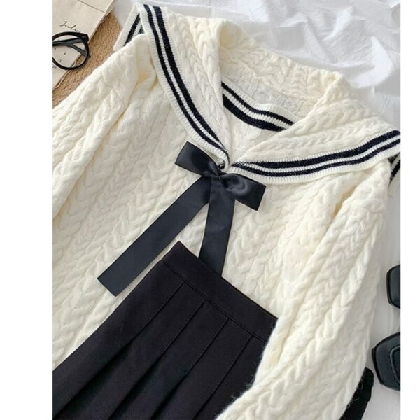 Suéter japonés lindo con cuello marinero kawaii japonés