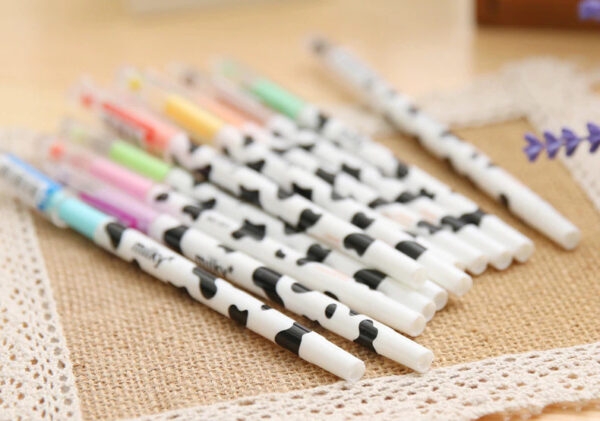 Ручка Kawaii Milky Cow с бриллиантами 12 цветов Цветная алмазная ручка каваи
