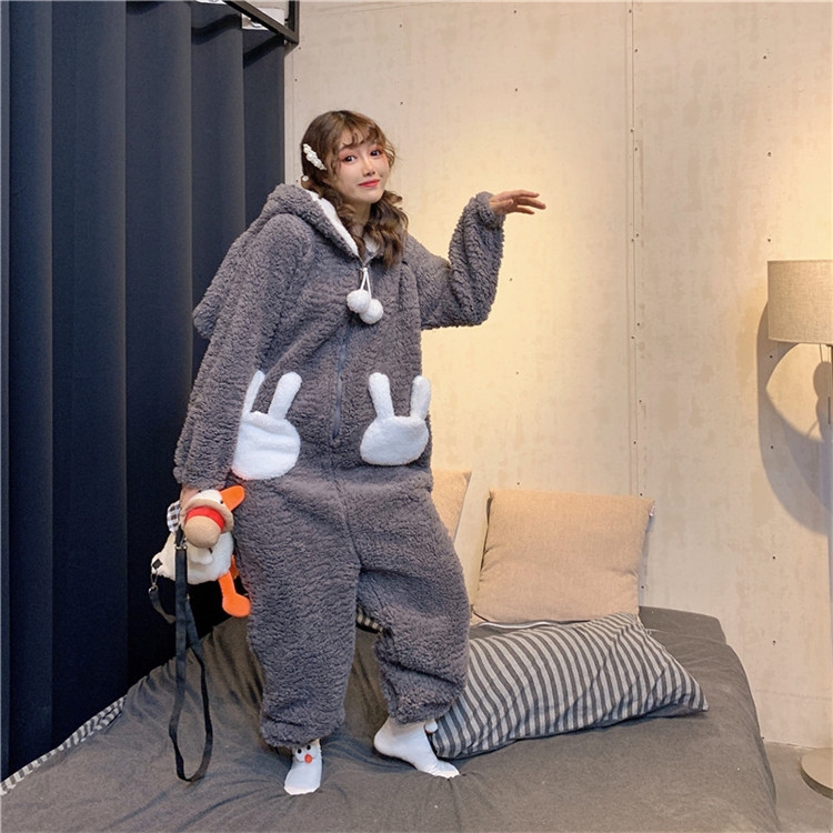 Pyjama en peluche lapin kawaii