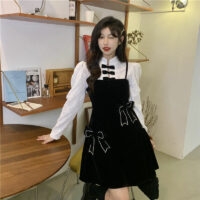 Robe Lolita noire douce coréenne Kawaii coréen
