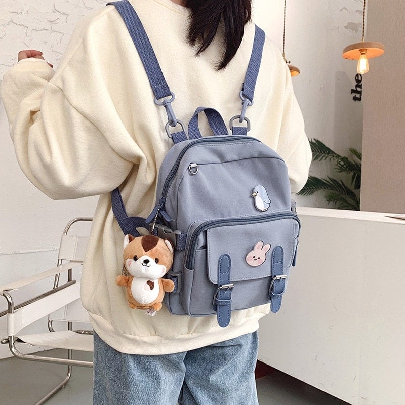 Cute Cat Black Canvas Backpack - Kawaii Fashion Shop  Cute Asian Japanese  Harajuku Cute Kawaii Fashion Clothing