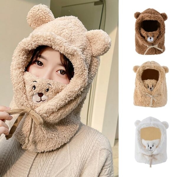 Кавайный мультяшный медвежонок в маске, набор шапок медведь каваи