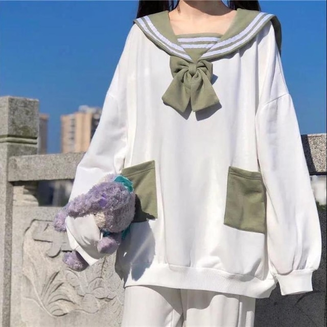 Kawaii Bunny Sailor lockerer Pullover