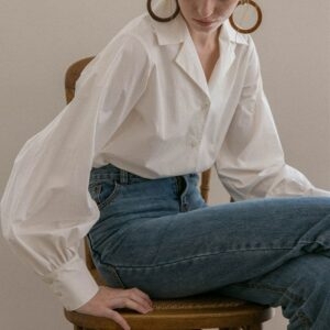 Vintage blouse met lantaarnmouwen Lantaarnmouwen kawaii