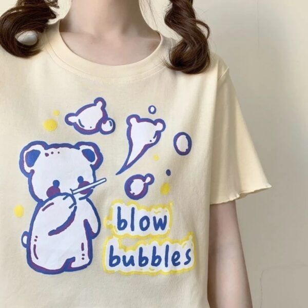Camisetas gráficas con estampado de oso kawaii oso kawaii