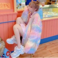 Сладкий свитер Kawaii Rainbow Милый каваи