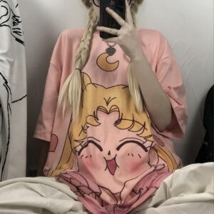 Kawaii Sailor Moon 90-tal T-shirt Harajuku kawaii