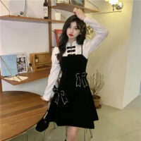 Robe Lolita noire douce coréenne Kawaii coréen
