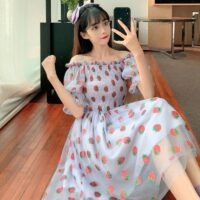 فستان كاواي فراولة الجنية فستان الجنية kawaii